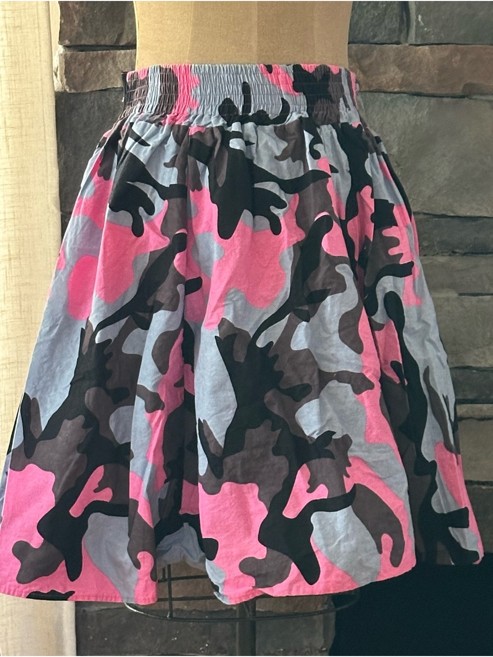 Pink Camouflage A-Line Skirt XL